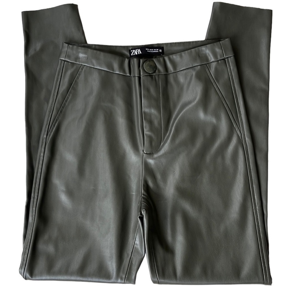 EUC Zara Faux Leather High Rise Ankle Zip Skinny Pants